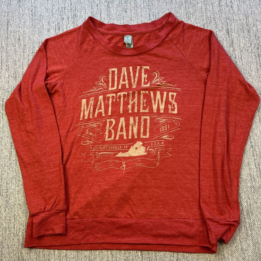 Dave Matthews Band Alternative Earth Womens M Red Lightweight Sweatshirt